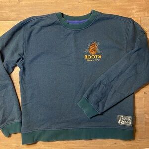 Roots Women's Teal Crewneck Sweater